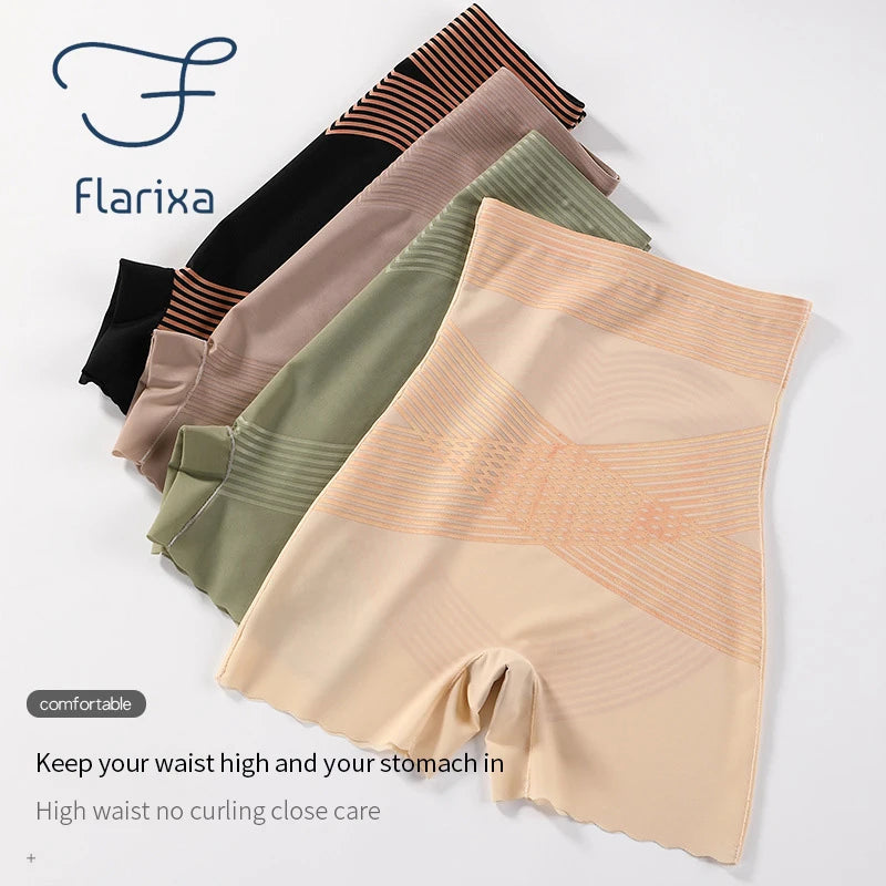 Flarixa High Waist Slimming Belly Shorts, Seamless Underwear Mesh Body Shaper