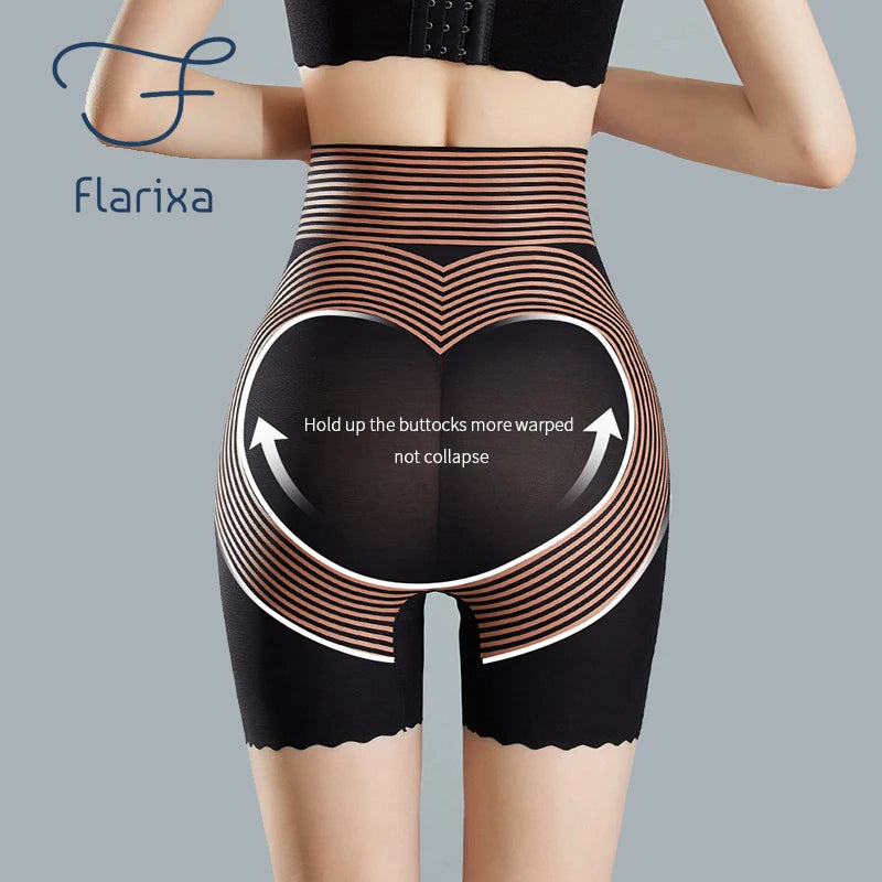 Flarixa High Waist Slimming Belly Shorts, Seamless Underwear Mesh Body Shaper